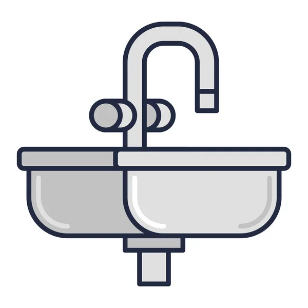 Μπάνιο Κουζίνα Νεροχύτη Εικονίδιο — Διανυσματικό Αρχείο