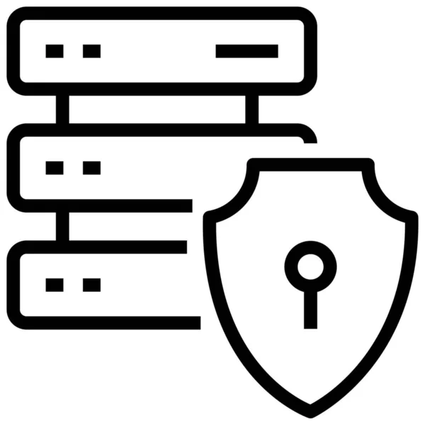 Ícone Proteção Banco Dados Backup Data Center Estilo Esboço — Vetor de Stock