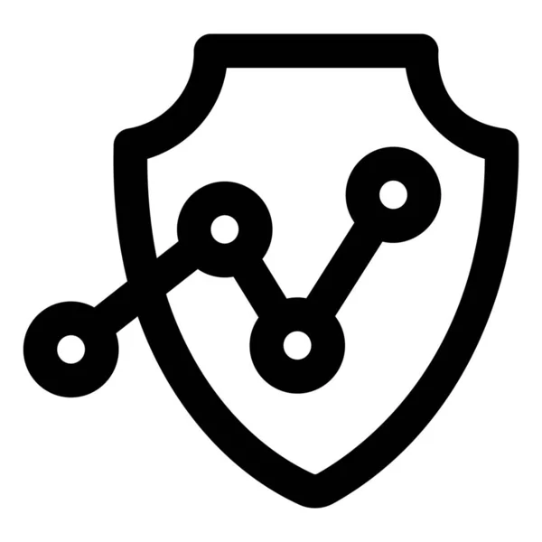Analytics Security Shield Icon Outline Style — Stock Vector