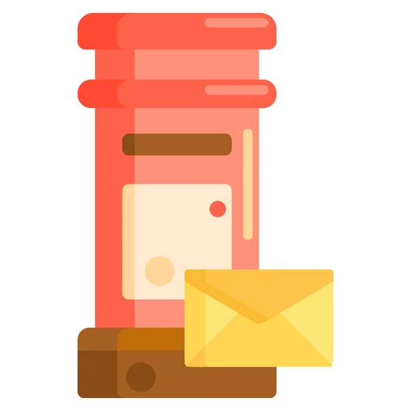 Boîte Réception Boîte Mail Icône Dans Style Plat — Image vectorielle