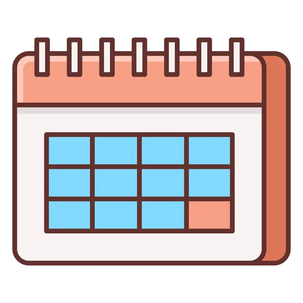 Appuntamento Prenotazione Icona Del Calendario Stile Contorno Pieno — Vettoriale Stock