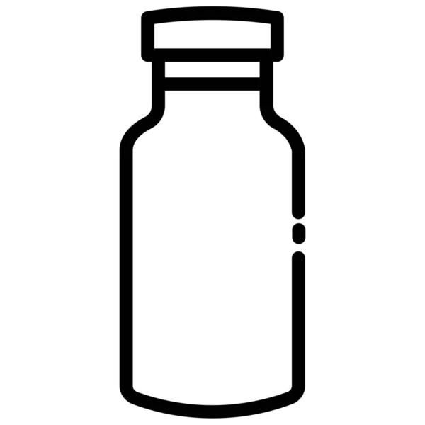 Botol Minum Ikon Labu Dalam Gaya Outline - Stok Vektor