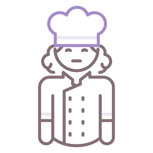 Icône Professionnelle Femme Chef — Image vectorielle