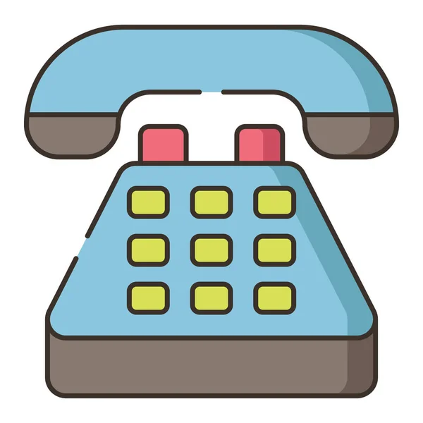 Call Contact Hotline Icoon Gevulde Outline Stijl — Stockvector