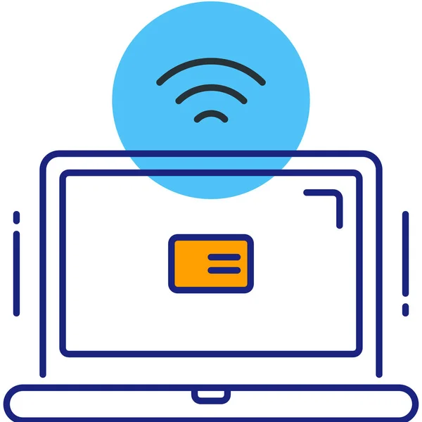 Conexión Wifi Icono Internet Estilo Contorno Lleno — Vector de stock