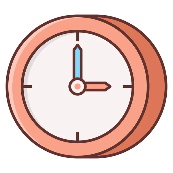 3Am 3Pm Icono Del Reloj Estilo Contorno Lleno — Vector de stock