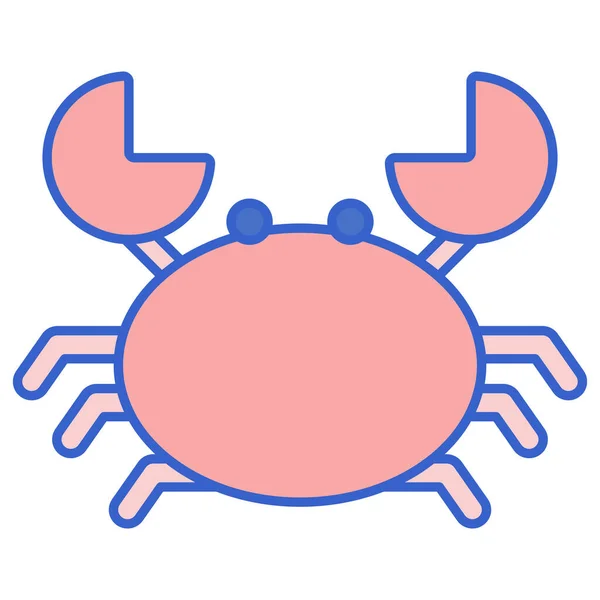 Crab Crustacean Seafood Icon Filled Outline Style - Stok Vektor