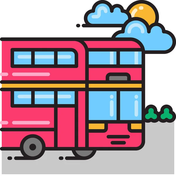 Bus Double Étage Bus Double Étage Icône Bus Dans Style — Image vectorielle
