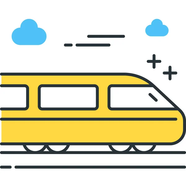 Trein Elektrische Express Icoon Gevulde Outline Stijl — Stockvector