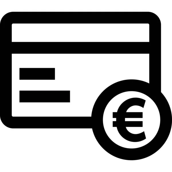 Tarjeta Bancaria Icono Tarjeta Crédito Estilo Esquema — Archivo Imágenes Vectoriales