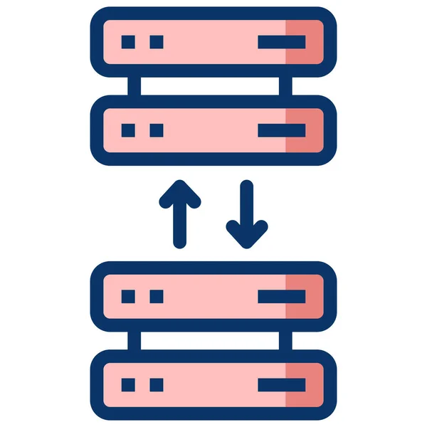 Иконка Большого Облачного Сервера Базы Данных Данных Данных Стиле Full — стоковый вектор