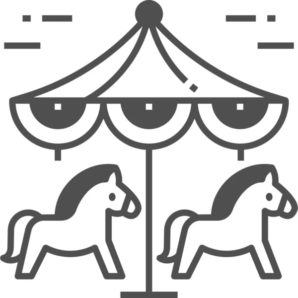 Carousel Kid Baby Fairground Icon — Stock Vector