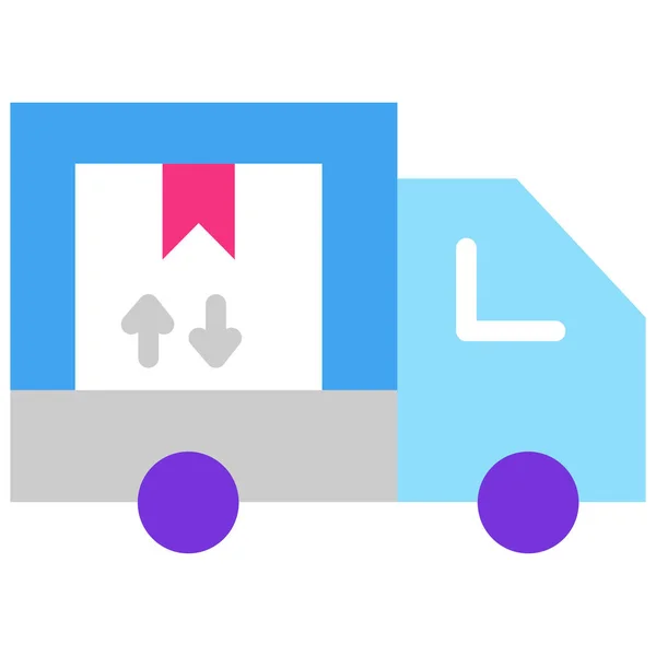 Іконка Доставки Вантажівки Фургон Плоскому Стилі — стоковий вектор