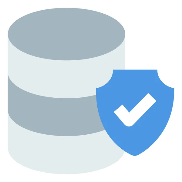 Ikona Zabezpečení Ochrany Databáze Plochém Stylu — Stockový vektor