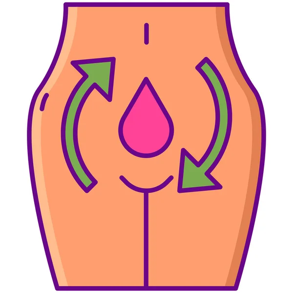 Cycle Menstruel Période Icône Dans Style Contour Rempli — Image vectorielle