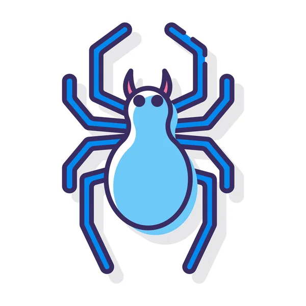 Icono Insecto Insecto Araña Estilo Contorno Lleno — Vector de stock