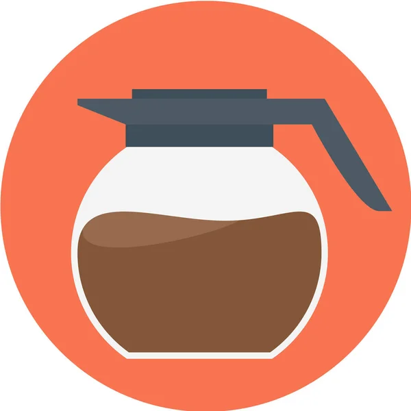 Pot Koffie Pot Van Koffie Icoon Platte Stijl — Stockvector