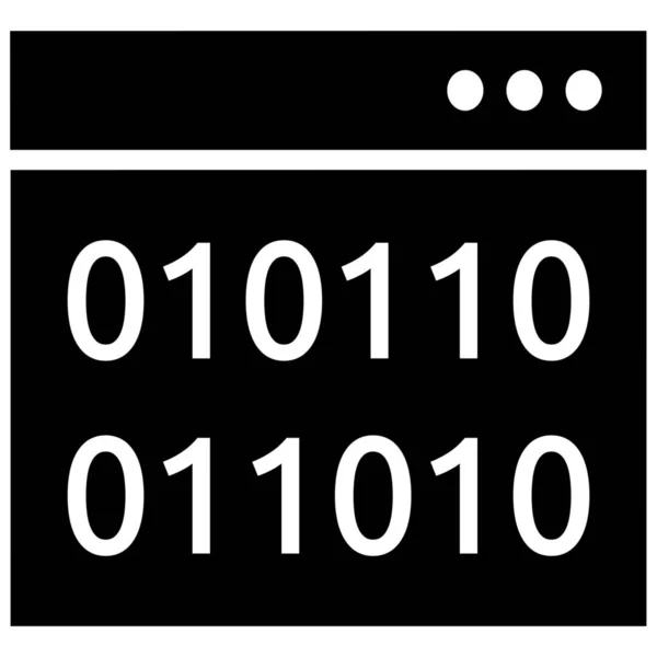 Binäre Ziffern Browser Datenanalyse Symbol Solidem Stil — Stockvektor