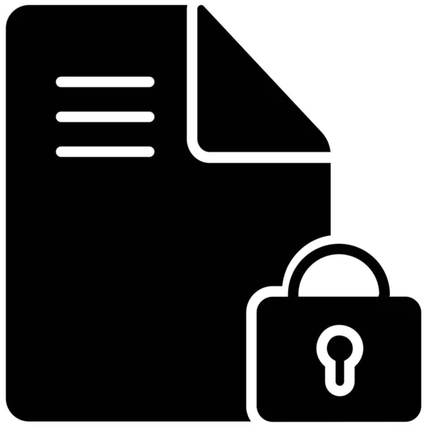 Overeenkomst Data Privacy Gdpr Icoon Solide Stijl — Stockvector