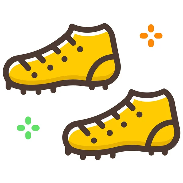 Voetbal Spel Schoen Pictogram Gevulde Outline Stijl — Stockvector