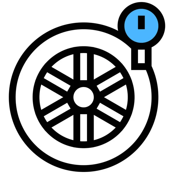 充填式轮胎压力图标 轮廓型 — 图库矢量图片