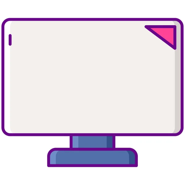Ikona Monitora Komputerowego Stylu Filled Outline — Wektor stockowy