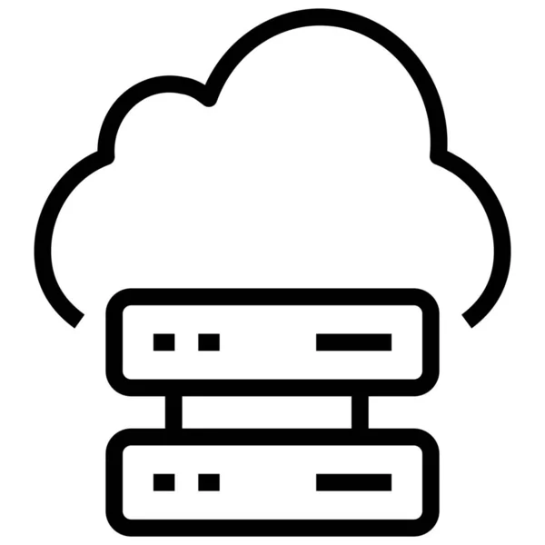 Big Data Cloud Cloud Cloud Server Icon Outline Style — Archivo Imágenes Vectoriales
