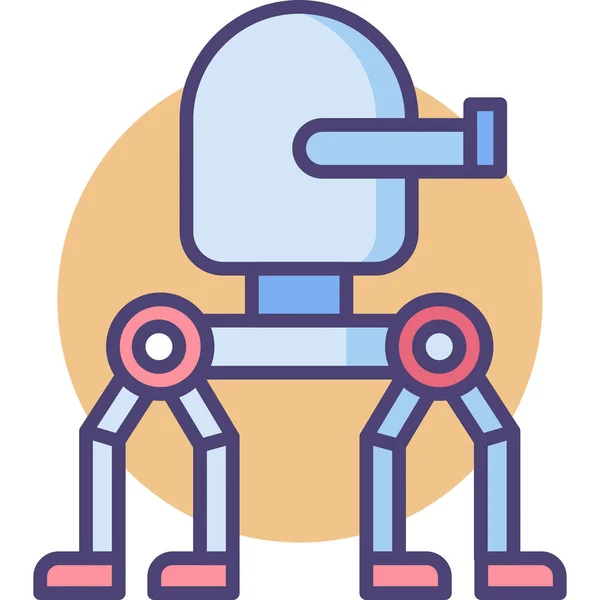 Robô Robótico Robótica Ícone Estilo Esboço Preenchido — Vetor de Stock