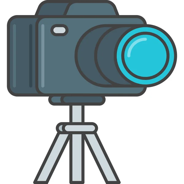 Icône Film Caméra Dans Style Contour Rempli — Image vectorielle