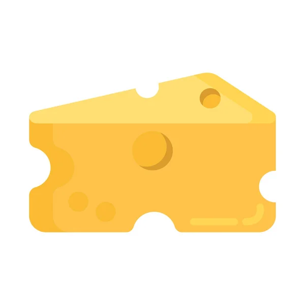 Cheese Cheese Slice Flat Icon Flat Style — Stock Vector