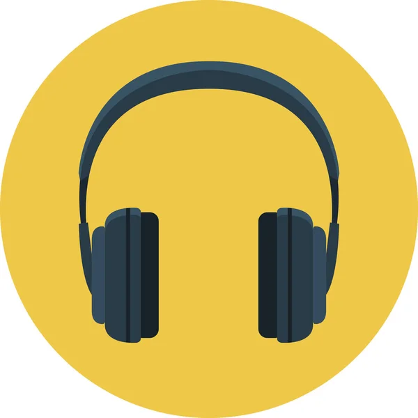 Sound Headset Music Icon Flat Style — Stock Vector