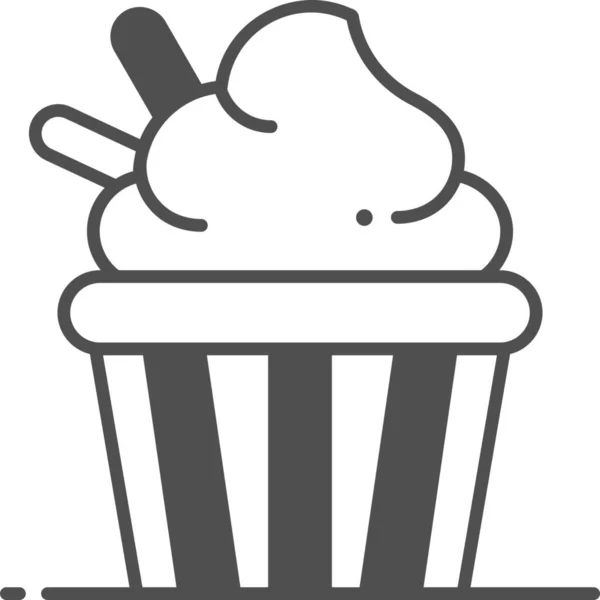 Tasse Dessert Eis Ikone — Stockvektor