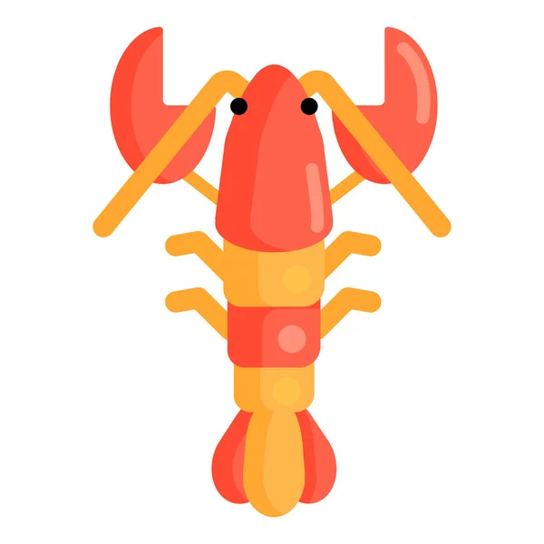 Crab Lobster Seafood Icon Flat Style — Stock Vector