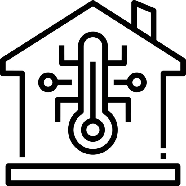 Controllare Icona Della Temperatura Domestica Intelligente Nella Categoria Famiglia Casa — Vettoriale Stock