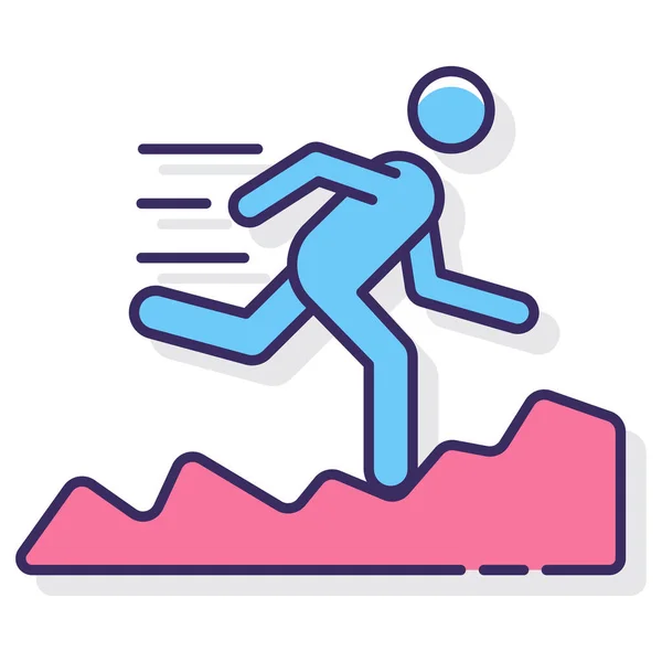 Ejecutar Running Trail Icono — Vector de stock