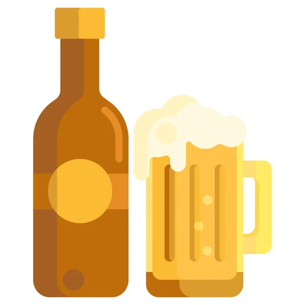 Значок Алкогольного Елю Пива Плоскому Стилі — стоковий вектор