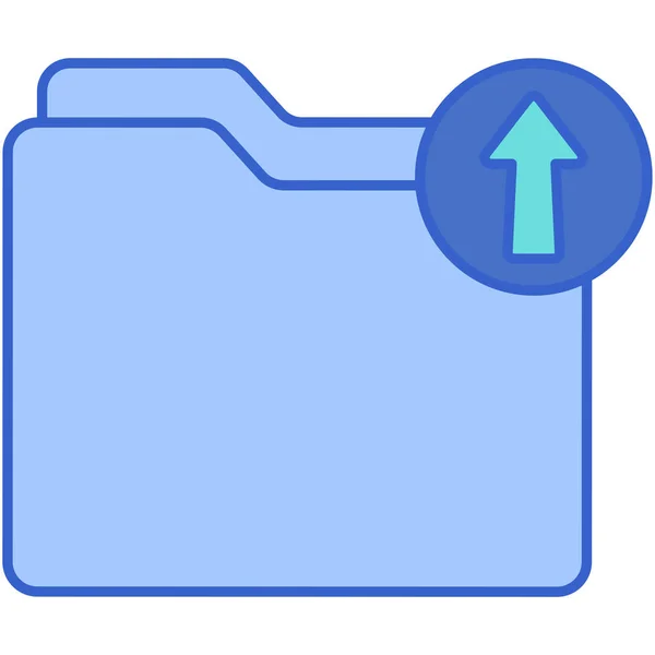 Icône Dossier Fichier Nuage Dans Style Contour Rempli — Image vectorielle