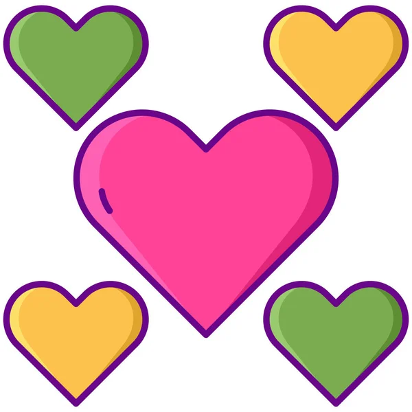 Gamification Hearts Likes Icon — Stock Vector