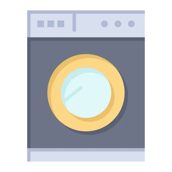 Máquina Cozinha Ícone Lavagem Estilo Plano — Vetor de Stock