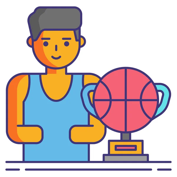 Coupe Trophée Basket Icône — Image vectorielle