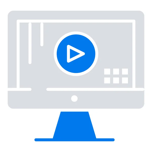 Monitor Computadora Icono Música — Archivo Imágenes Vectoriales