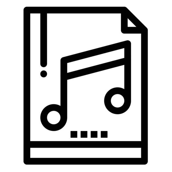 Icono Archivo Computadora Audio Estilo Esquema — Vector de stock