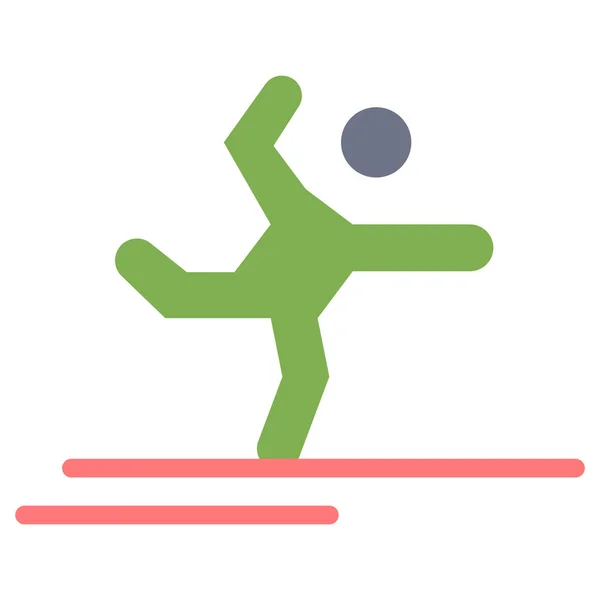 Gimnastyka Sportowca Wykonywania Ikony Stylu Płaskim — Wektor stockowy