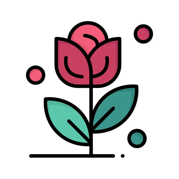 Dag Bloem Liefde Pictogram Gevulde Outline Stijl — Stockvector