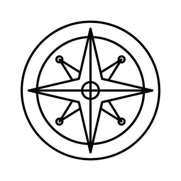 Ikona Nawigacji Kompasu Stylu Zarysu — Wektor stockowy