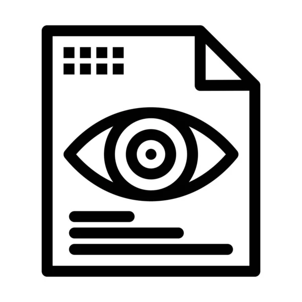 Computing Eye File Icon Outline Style — Stock Vector