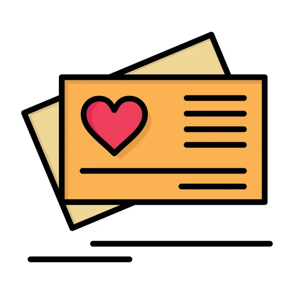 Κάρτα Ημέρα Εικονίδιο Της Καρδιάς Στυλ Γεμάτο Περίγραμμα — Διανυσματικό Αρχείο