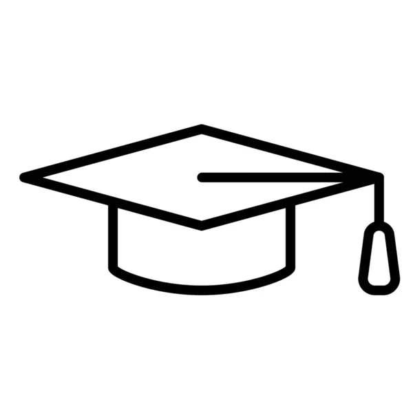 Ακαδημαϊκή Εκπαίδευση Εικονίδιο Αποφοίτησης Στυλ Περίγραμμα — Διανυσματικό Αρχείο