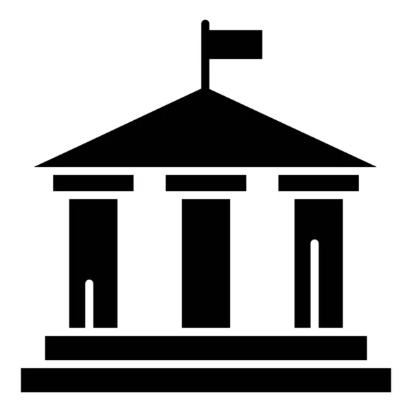 Иконка Американского Банка Твердом Стиле — стоковый вектор