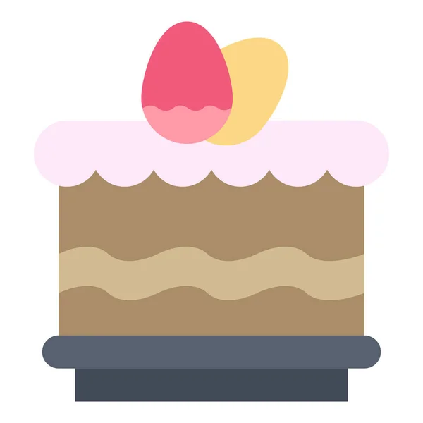 Cack Pascua Comer Icono Estilo Plano — Vector de stock